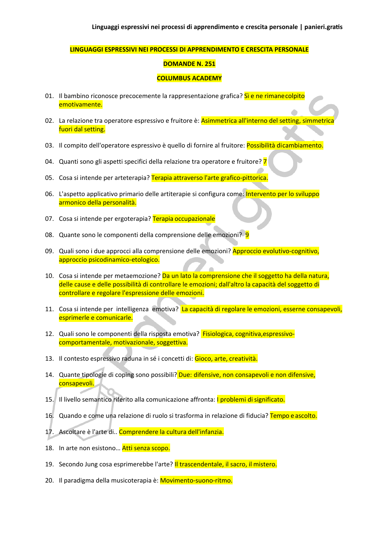 Paniere Linguaggi espressivi nei processi di apprendimento e crescita personale - 251 - Columbus Academy (Copia)