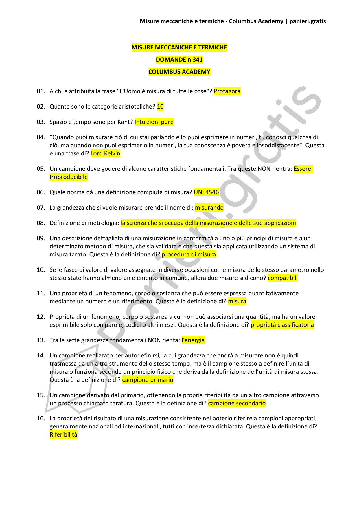 Paniere Misure meccaniche e termiche - 341 - Columbus Academy