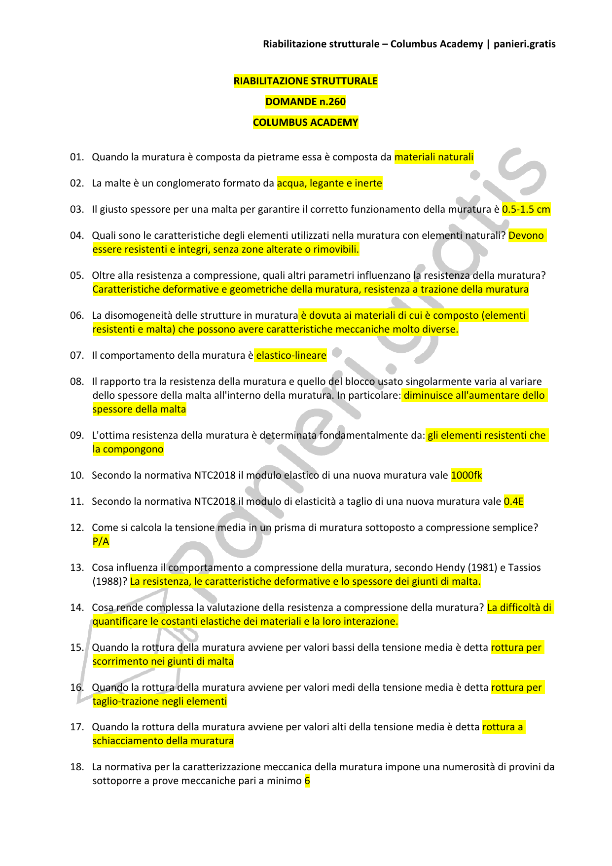 Paniere Riabilitazione strutturale - 260 - Columbus Academy